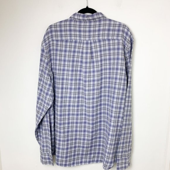 Wallin Bros plaid blue gray long sleeve button up 2XL - Picture 6 of 6